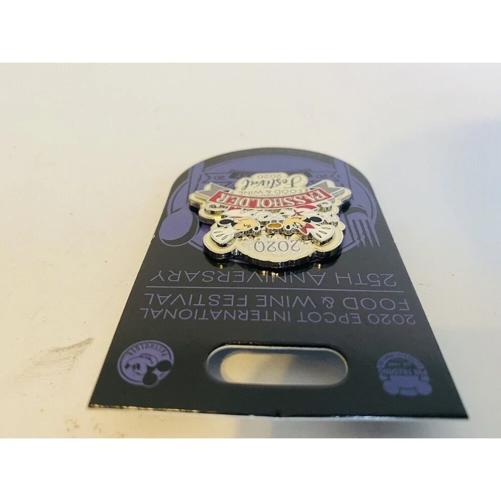 Disney Parks Pin Food & Wine Festival Epcot 2020 Mickey Minnie Mouse Passholder